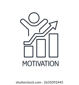Motivation. Interest.Vector linear icon illustration isolated on white background.