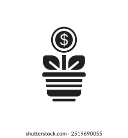 Ilustração de vetor de ícone preenchido do investimento de motivação