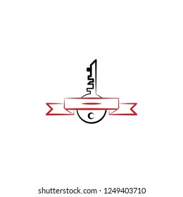 Motivation, key, tape 2 colored line icon. Simple colored hand drawn element of illustration. key, tape outline symbol design from motivation set