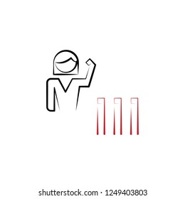 Motivation, leader, girl, strength, hands 2 colored line icon. Simple colored hand drawn element of illustration. Leader girl outline symbol design from motivation set
