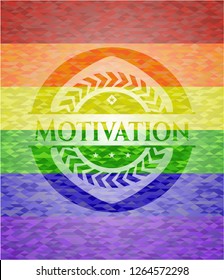 Motivation lgbt colors emblem 