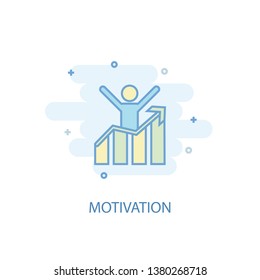 motivation line concept. Simple line icon, colored illustration. motivation symbol flat design. Can be used for UI/UX