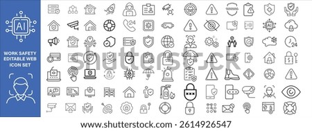 Motivation line editable icon set. Containing personal growth, goal setting, perseverance, achievement, teamwork, passion, thumbs up, and more. Vector illustration