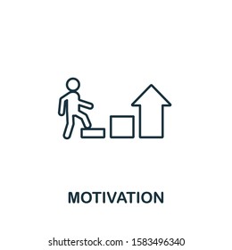 Motivation line icon. Thin style element from business administration collection. Simple Motivation icon for web design, apps and software.