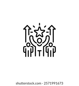 Motivation line icon. Universal creative premium symbol. Vector sign icon logo template. Vector illustration