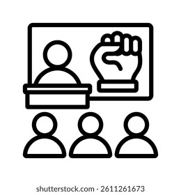 Motivation Line Vector Illustration On White Background.