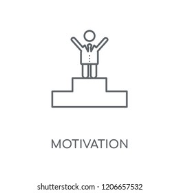 Motivation linear icon. Motivation concept stroke symbol design. Thin graphic elements vector illustration, outline pattern on a white background, eps 10.
