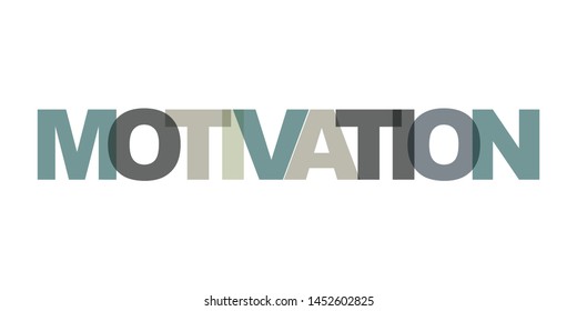 Motivation management business card text. Modern lettering poster. Color word art slogan icon. Phrases vector print design elements.