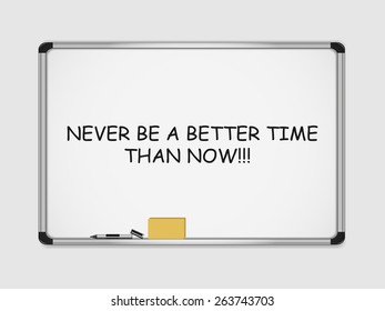Motivation marker inscription on white board. better time
