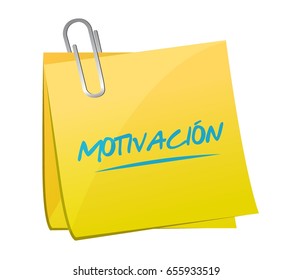 Motivation memo post sign in Spanish concept illustration design graphic over white