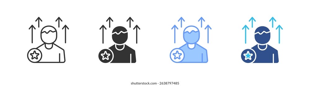 Motivation Multi Style Icon Set Vector