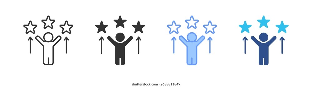 Motivation Multi Style Icon Set Vector