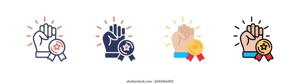Motivation Multi Style Icon Set Vector