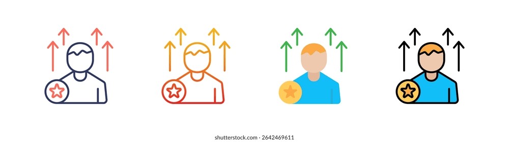Motivation Multi Style Icon Set Vector