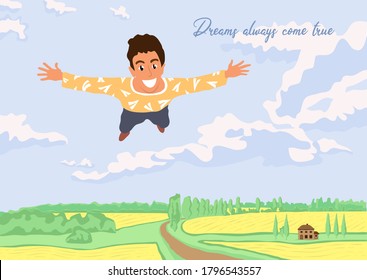 Motivation nature background. Beautiful landscape rural scene with people.