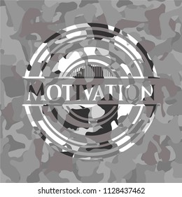 Motivation on grey camouflaged pattern