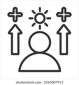 Motivation Outline Icon Vector Illustration