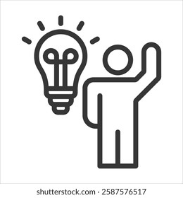 Motivation Outline Icon Vector Illustration