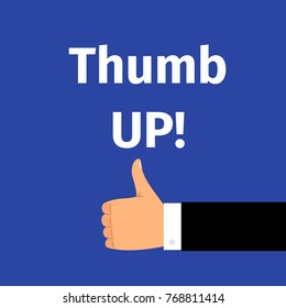 Motivation poster with gestures, money and text thumb up, vector illustration