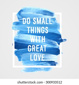 Motivation poster "great love" Vector illustration.
