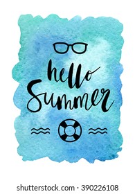 Motivation poster "Hello summer" Abstract background