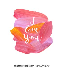 Motivation poster "I love you" Vecotr Illustration.