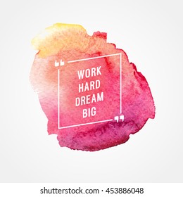 Motivation poster  "Work hard dream big" Vector illustration.