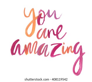Motivation poster "You are amazing" Abstract background
