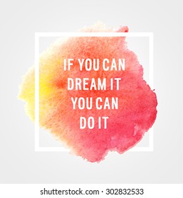 Motivation poster "You can do it" Vector illustration.