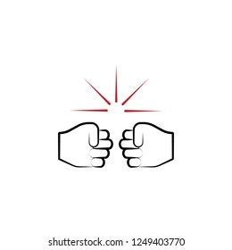 Motivation, punch, hands 2 colored line icon. Simple colored hand drawn element of illustration. punch, hands outline symbol design from motivation set