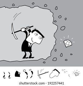 Motivation, Purposefulness. Business illustration (EPS 8). Animation friendly: the elements (arms, heads etc) are in the separate layers.