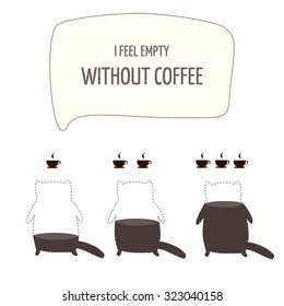 Motivation quote with coffee and cat