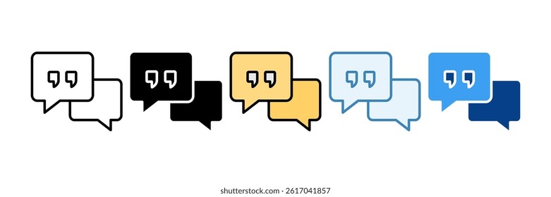 Motivation Quote Icon Set Multiple Style Collection