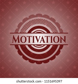 Motivation red icon or emblem