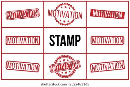 MOTIVATION Red rubber stamp on white background. MOTIVATION stamp sign. MOTIVATION stamp.