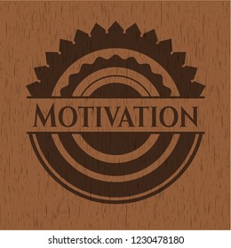 Motivation retro style wooden emblem