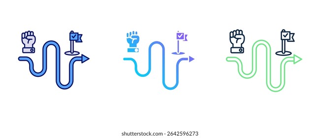 Motivation Roadmap icon represented by Motivation Roadmap icon Blue, Dualline, Dualtone style.