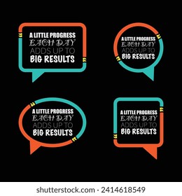 Motivation slogan poster with rectangle speech bubble isolated on black background