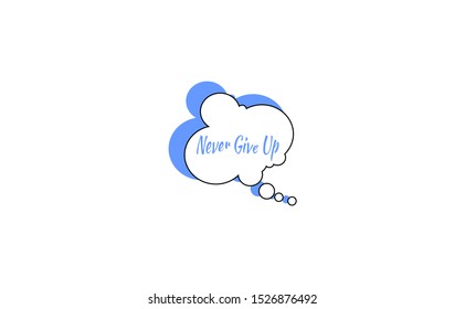 Motivation speech bubbles and doodles collection. Bubbles speech doodles with icon. Bubble never give up slogan doodle. Perfect for the design of cards, banners, posters, mugs, gifts, sticker book
