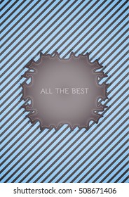 Motivation sticker in retro vintage style with contrast colors on striped background. Sticker with motivation text: ALL THE BEST.