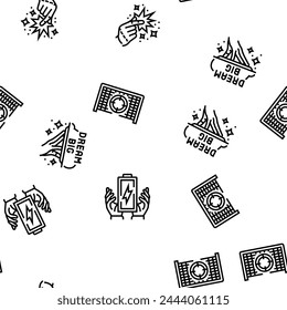 motivation succes challenge vector seamless pattern thin line illustration
