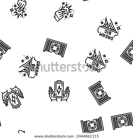 motivation succes challenge vector seamless pattern thin line illustration