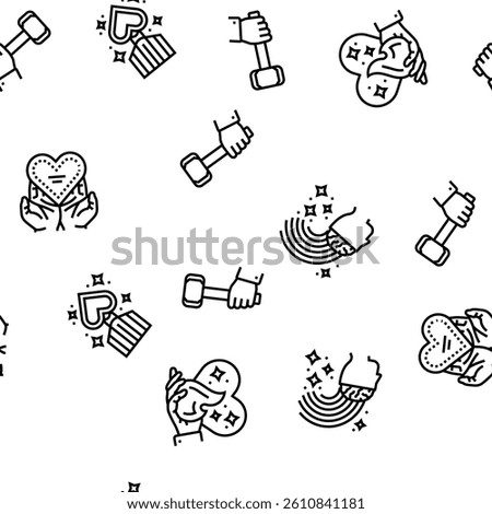 motivation succes challenge vector seamless pattern thin line illustration