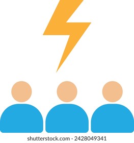 Motivation Team Building Icon Vector Fla Illustration