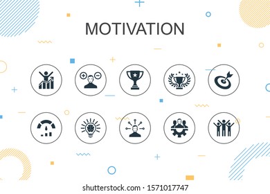 motivation trendy Infographic template. Thin line design with goal, performance, achievement, success icons