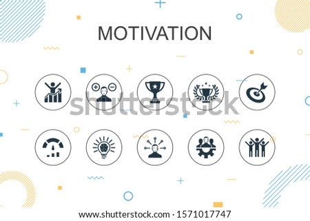 motivation trendy Infographic template. Thin line design with goal, performance, achievement, success icons