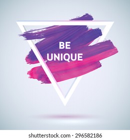 Motivation triangle watercolor stroke poster. Text lettering of an inspirational saying.  Quote Typographical Poster Template, vector design