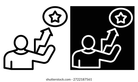 motivação Versão de dois tons em fundo preto e branco