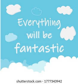 Motivation vector card with clouds