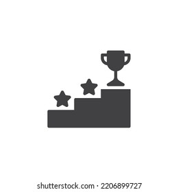 Icono de vector de motivación. signo plano relleno para concepto móvil y diseño web. Icono de glifo de desarrollo profesional. Símbolo, ilustración del logotipo. Gráficos vectoriales